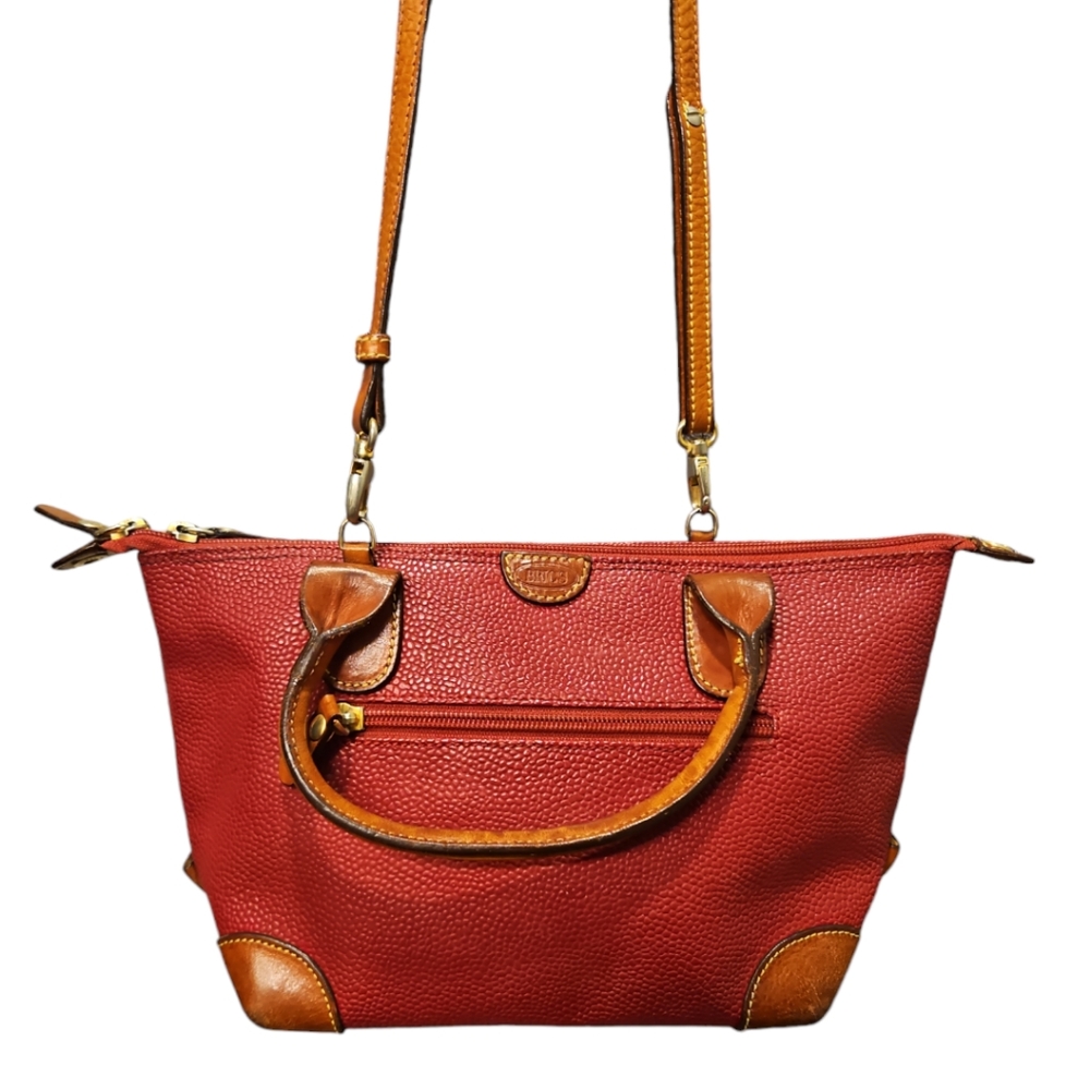BRIC'S | Classic Leather-Look Handbag / Crossbody Bag in Deep Red